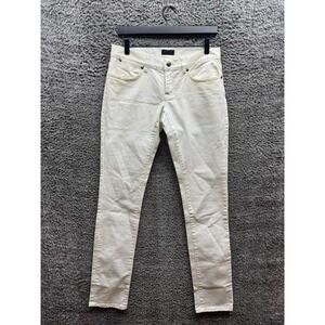 John Richmond Low Rise Skinny Cotton-Blend Denim Jeans White Womens Size 30